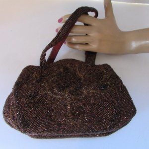 Vintage Charlet Copper Bead Purse